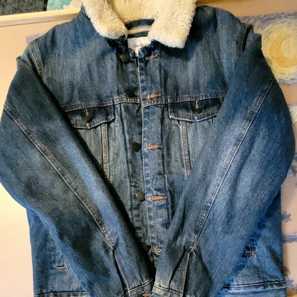 Goodfellow Jean Jacket w/ faux shearling - Picture 4 of 5